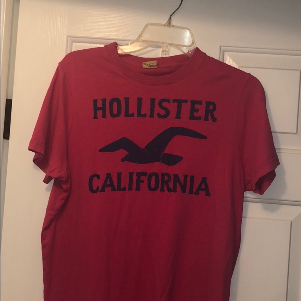 Hollister size L red and navy short sleeve shirt - Picture 2 of 8